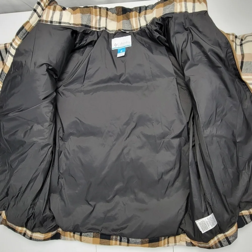 Columbia Men’s Puffect Novelty Plaid Puffer Jacket Full Zip Size Large New